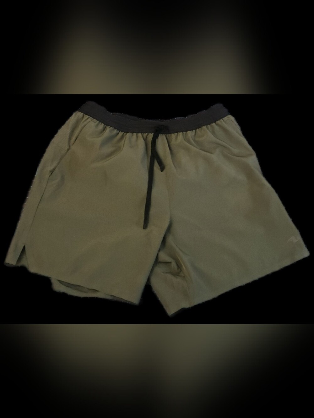 #MC34 Athletic Works Olive Green Athletic Shorts with Black Waistband